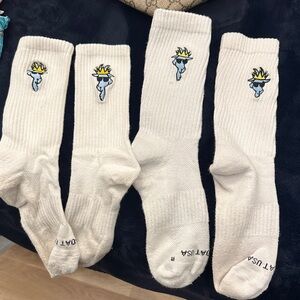 Goat white athletic socks three pairs